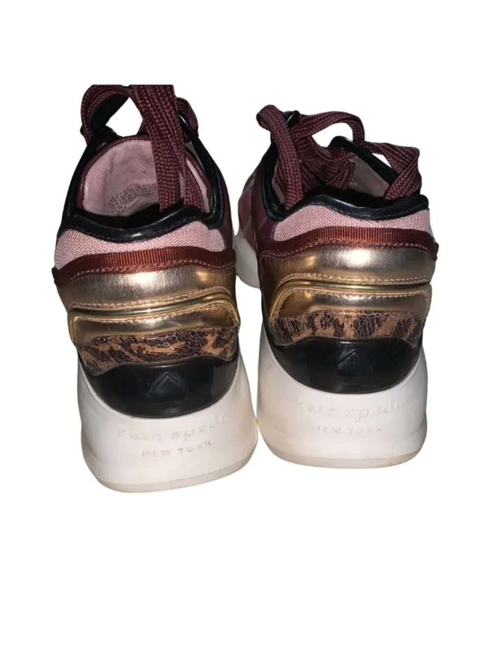 Kate Spade Leather Burgundy Cloud Sneakers - Size 8M - Pre-Loved
